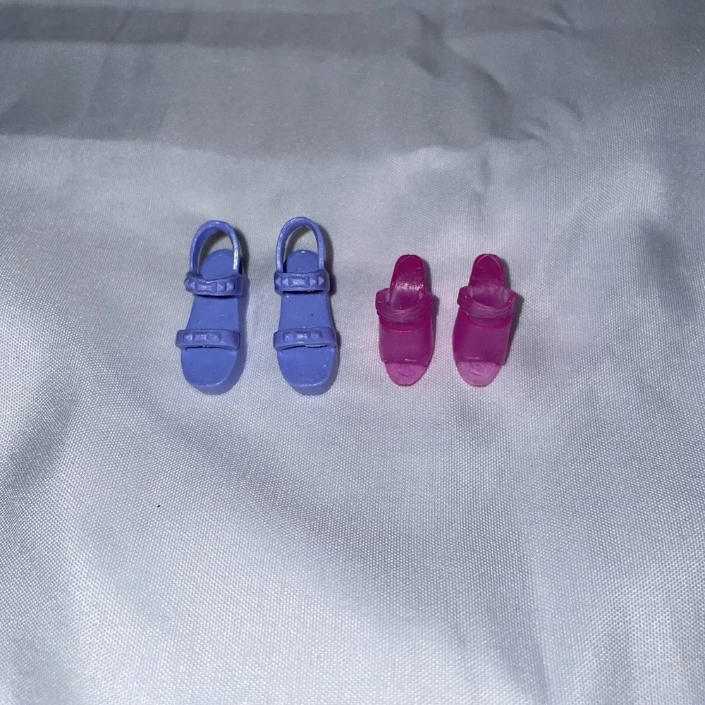 Barbie Doll Shoes Lot Lavender Purple Platform Sandals Pink Translucent Heels